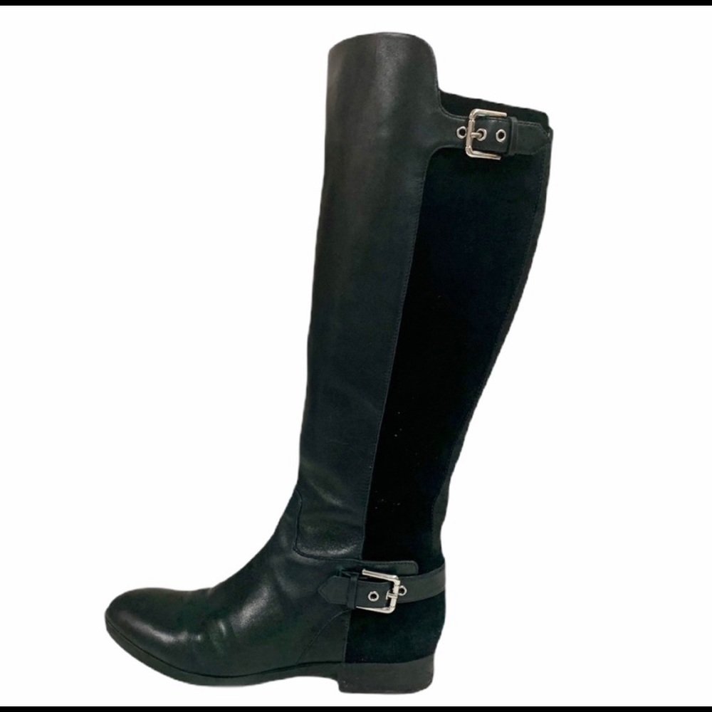 MARC FISHER Leather Wide Calf Black Tall Boots -9M